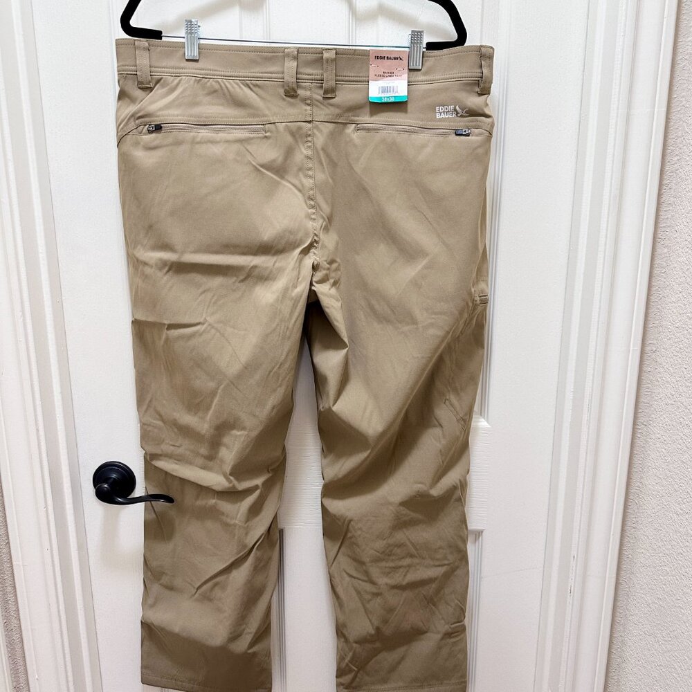 Eddie Bauer Men's Rainier Fleece Lined Pant Size 40X32 Tan Stretch Fit (NEW) - Picture 12 of 16